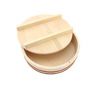 BambooMN Hangiri Oke - Ciotola refrigerante per riso, 26,9 cm, con coperchio, piccola