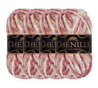 BambooMN JubileeYarn - Filato di ciniglia in poliestere pettinato, 100 g/matassa, Shambala, 4 matasse