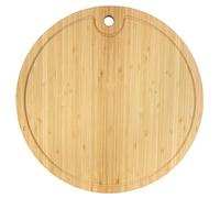 BambooMN Tagliere rotondo in bambù per salumi, diametro 38,1 cm x spessore 1,9 cm, 1 pezzo