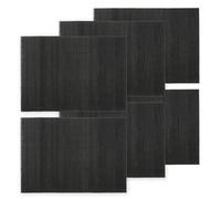 BambooMN Tovaglietta in bambù/tappetino per sushi, 47,6 x 33 cm, nero, 6 pezzi