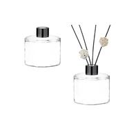 Bamboopack 2 flaconi per diffusore di oli essenziali in vetro vuoto, 50 ml, contenitori per aromaterapia, vaso, profumi, accessori per casa, ufficio, desktop