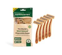 Bamboovement "Il rasoio più naturale del mondo per uomini e donne", rasoio usa e getta sostenibile, 99% in meno di plastica, 3 lame premium
