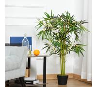 Bambù in Vaso Artificiale, Pianta Finta Decorazione per Interno ed Esterno, Altezza 120cm, Verde