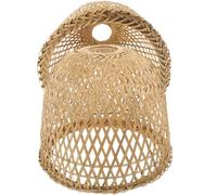 Bambù Intrecciato Paralume 2 Pezzi, per Lampada Sospesa | Colore Kaki, Foro da 50mm, Leggero e Facile da Installare, Attenua la Luce Intensa