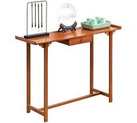 Bambù multifunzionale Altare Cinese Tavolo da Design semplice con estremità rialzate e cassetti portaoggetti, adatto per il culto degli antenati in casa e per il culto degli Walnut Color 100*34*84cm