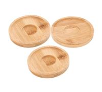 Bambù Sottobicchiere Rotante Beige, 3 Pezzi per Bicchieri | Base in Legno, Stabilità Migliorata e Riduzione delle Fuoriuscite, per Tazze e Bicchieri Old Fashioned