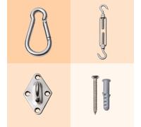Bambuswald Kit di fissaggio per tende da sole in acciaio inox 24 pezzi