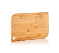 bambuswald© Tagliere Ecologico di Bambù con Scanalatura di Gocciolmento, Tagliere Professionale ed Ecologico al 100% per Carne, Verdure e Formaggio, Taglia S: 28x18x1,5 cm