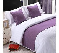 BAMCQ Bed Runner Letto Runner Runner da Letto Biancheria da Letto dell'hotel Letto Premium Sciarpa Letto Bandiera Pad Letto copriletto copriletto Decorativo Striscia Viola_50x260cm (Letto 2.0m)