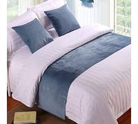 BAMCQ Bed Runner Letto Runner Runner da Letto Biancheria da Letto per Hotel di Alta qualità in Velluto Letto Letto Bandiera Letto Pad Pad copriletto copriletto Blu_50cmx240cm (Letto 1,8 m)
