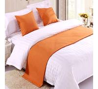 BAMCQ Bed Runner Letto Runner Runner da Letto Biancheria da Letto per Hotel Premium Letto Sciarpa Letto Bandiera Pad Letto copriletto Decorazione Letto Arancione_50x240cm (Letto 1,8 m)