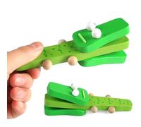 BAMFY Nacchere for Bambini Strumento Musicale Coccodrillo Cartone Animato Animale Di Legno Percussione Con Maniglia Professionale Castanetta Allegro