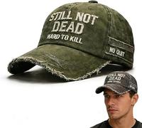 Bamideo Berretto da baseball con scritta "Still Not Dead", regolabile, vintage, difficile da uccidere, cappello con scritta "I Ain't Dead Yet", cappello ricamato per uomini e donne, Verde, Taglia