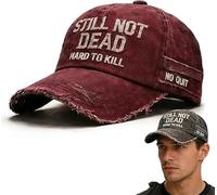 Bamideo Berretto da baseball con scritta "Still Not Dead", regolabile, vintage, difficile da uccidere, cappello con scritta "I Ain't Dead Yet", cappello ricamato per uomini e donne, Rosso, Taglia