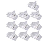 Bamjour 10 Pz Punte Trasparenti per Unghie Morsetti Clip Supporti Fine Acrilico Builder Clip per Estensione Unghie UV LED Polimerizzazione Gel Professionale Salone Casa Manicure S