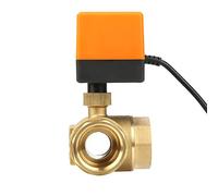 Bamjour Elettrovalvola, DN32 G1-1/4 Ottone Raccordi in Ottone a 3 Vie Valvola Elettrica a Sfera Motorizzata per Condizionatore d'aria DC24V