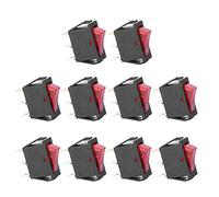 Bamjour Luci Rocciose Rosse, 10pcs 2 Position Barca a Levetta a Levetta a Patto Snap sull'Interruttore a Bilanciere Barca a 3 Pin Interruttore Illuminato per Auto per Auto per la Automobilistica