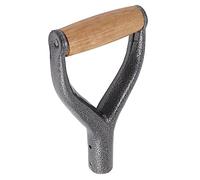 Bamjour Manico a Forma di Y con Diametro Interno di 12,22 Pollici, Manico a Vanga di Ricambio con Impugnatura in Legno per Attrezzi da Scavo e Rastrello da Giardino (SILVER)