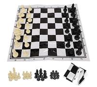 Bamjour Set di Giochi di Intrattenimento Medievale di Scacchi Internazionali Portatili in Plastica - Pezzi degli Scacchi Bianchi e Leggeri