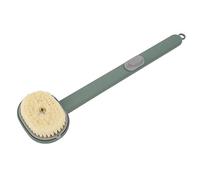 Bamjour Spazzola per il Corpo con Spazzolatura a Secco, Spazzola Bagno con Manico Lungo per Scrub con Manico Lungo per Doccia Pulsante Morbido Testina Rimovibile Bagno per il Corpo per (GREEN)