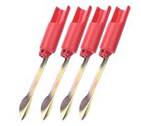 Bamjour Thotochi di Palo da Pesca Leggero, 4 Pezzi Rosso 32 Cm di Pesca Pieghevole Porta Terrestre per Asta di per Canna da per Portamette di a Terra per la Staffa del Palo del Supporto a Terra (32