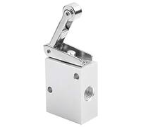 Bamjour Valvola Meccanica Pneumatica a Rullo, Valvola Pneumatica Meccanica a Rullo a 2 Posizioni a 3 Vie con Filettatura Pt 1/4, con Leva a per Sistemi di Pressione dell'aria