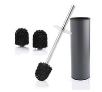 Bamodi Scovolino Scopettino Bagno Wc & Porta Scopino Per Wc - Set Di Spazzolino In Acciaio Inox Per Il Bagno - Silicone Accessori Per Il Scopino Bagno Argento, placca geberit
