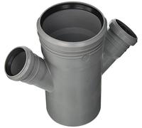 Bampi DA110545 Raccordo htda Braga Doppia 110/50 45 gradiradi, Bianco/Grigio/Nero