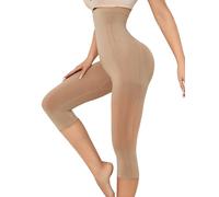 BampooPanPa Leggings a Compressione a Vita Alta da Donna, Modellanti Capri, Modellanti per Il Controllo della Pancia, Cosce più Sottili, Marrone Chiaro, Medium