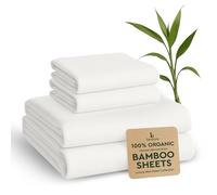 BAMPURE Set di lenzuola per letto queen size, in 100% pura viscosa derivata da bambù, per letto queen size, super morbide, per chi dorme caldo, con tasca profonda fino a 40,6 cm, colore: bianco
