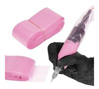 BAMTTOO 100pcs Clip Cord Sleeves Disposable Pink Cord Covers for Tattooing Tattoo Machine Bags Tattoo Machine Gun Accessories Tattoo Supplies