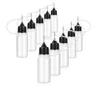 BAMTTOO 10ml Precision Tip Applicator Bottle Squeeze Bottle for Tattoo Ink Glue Applications,10pcs Needle Tip Applicator Bottle, Paint Quilling Craft and Oil