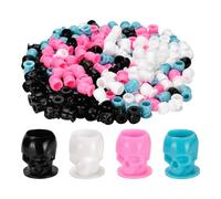 BAMTTOO 200pcs Disposable Tattoo Pigment Ink Cups Skull Tattoo Ink Cups For Tattoo Permanent Makeup Container Cap Tattoo Accessory Tattoo Kits (Mixed)