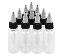 BAMTTOO 30ml Empty Tattoo Ink Bottles 10pcs 1oz Tattoo Twist Cap Plastic Clear Transparent Tattoo Pigment Container Bottle Tattoo Supplies (10pcs 30ml)