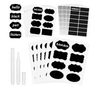 BAMTTOO Chalkboard Label Stickers Waterproof Blackboard Labels with 2 Erasable Chalk Marker for Jars Pantry Containers Glass Bottles Kitchen Food Spice Storage Bins Stickers (236pcs Labels+2pcs Pens)