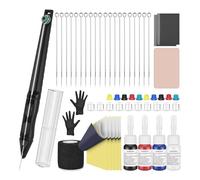 BAMTTOO Hand Poke Tattoo Kit DIY Tattoo Tool Kit Tattoo Practice Kit for Beginners Complete Tattoo Kit with Pen Storage Case