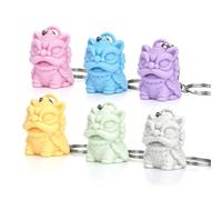 BAMTTOO Set di portachiavi con ciondolo a forma di leone, per uomini e | 6 portachiavi a forma di leone danzante, decorazione da scrivania per borsa, regalo per donne e ragazze