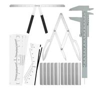 BAMTTOO Tattoo Eyebrow Tool Set 3 Point Positioning Ruler Scale Vernier Caliper Eyebrow Golden Ratio Rulers Microblading Ruler Measuring Tools