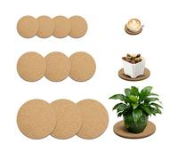 Bamworld 10 sottovasi in sughero, 10 pezzi, sottobicchieri assorbenti per vasi da interni, vassoi in legno naturale per proteggere tavoli e pavimenti