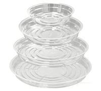 Bamworld 20 Pezzi Sottovasi per Piante (15/20/25/30cm) in Plastica Trasparente, Vassoio Raccolta Acqua per Vasi da Interno e Esterno