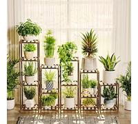 Bamworld - 5 set di supporti per piante combinati per interni ed esterni per soggiorno, balcone, giardino