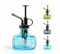 Bamworld Annaffiatoio in vetro piccolo blu - Elegante innaffiatoio decorativo per piante da interno e bonsai, mini annaffiatoio con beccuccio lungo per irrigazione precisa