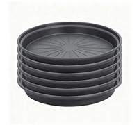 Bamworld Confezione da 6 sottovasi per piante, in plastica resistente, 30 cm, vassoi antigoccia e vaschette per piante da interno, vassoi per vasi per piante da interno, vassoi neri (30 cm)