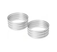 Bamworld Orto Rialzato da Esterno Rotondo 2 Pezzi, Fioriera in Metallo Zincato per Giardino e Balcone, Contenitore da Coltivazione per Verdure Fiori Erbe, 60x30cm Argento