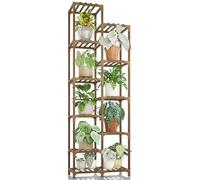 Bamworld Porta Piante da Esterno Scaffale per Piante da Interno Alto Supporto per Piante Legno Sostiene più Vasi Arredo Giardino Bonsai Vaso