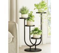 Bamworld Porta piante da interno in metallo nero, moderno supporto per piante a 4 livelli, stabile portavasi da balcone e porta piante da esterno per soggiorno e giardino