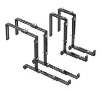 Bamworld Portafioriere Universale per Balcone Senza Foratura - Supporto Regolabile in Metallo per Tutti i Tipi di Ringhiere e Vasi - Set da 4, Colore Nero