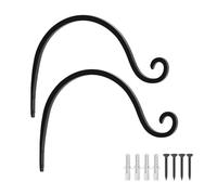 Bamworld Portapiante Sospesi 2 Pezzi, 20 cm Supporto Piante con Ganci Soffitto, Portapiante Interno Esterno per Mangiatoie Ventagli Piante, Nero
