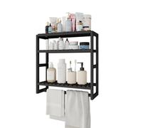 Bamworld Scaffale da bagno, in bambù, a 3 ripiani, organizer per mobili da bagno, per la parete, salvaspazio, moderno, BK