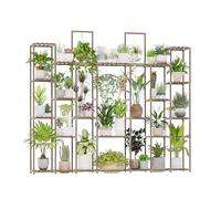 Bamworld Supporto per piante da interno 30 vasi grande mensola per piante da esterno largo supporto per piante da esterno in legno per più piante rack per soggiorno giardino balcone fiore